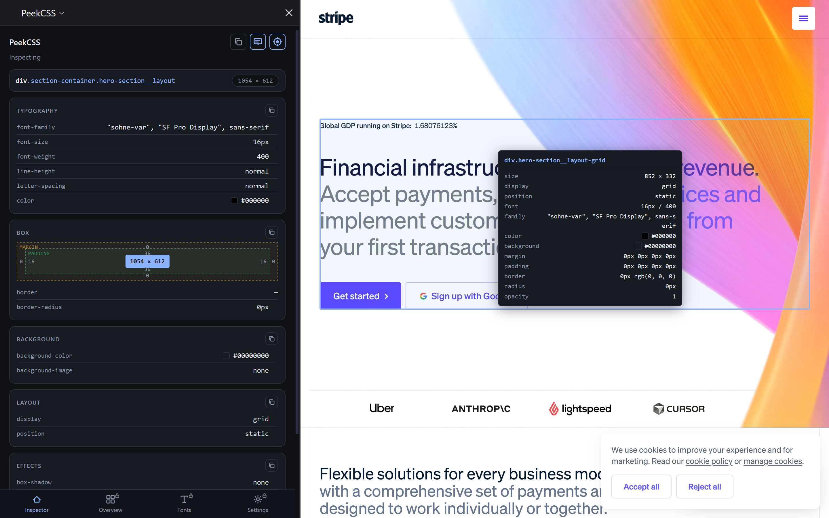 Hover, click, read the CSS.